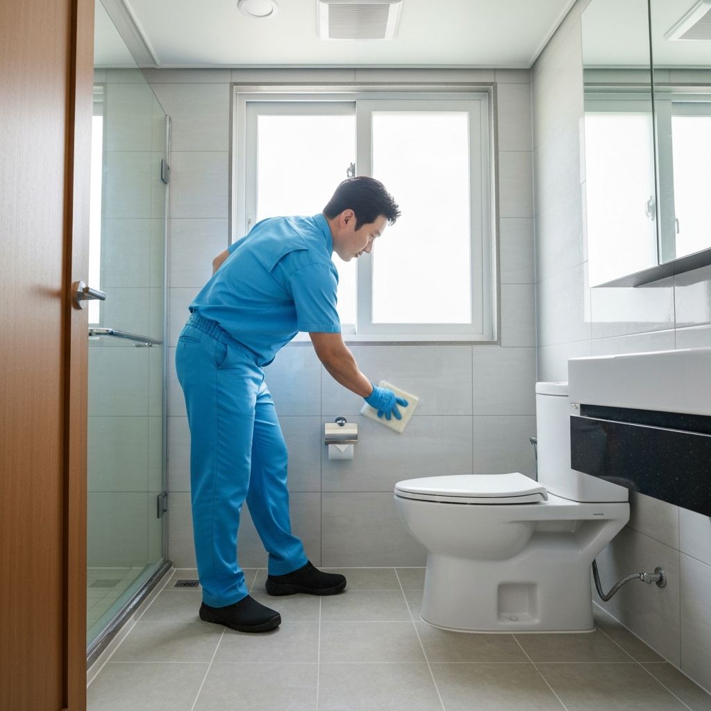 욕실 전문 청소 모습